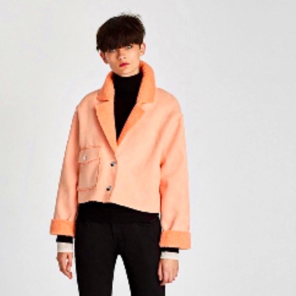Zara - cropped shearling jacket